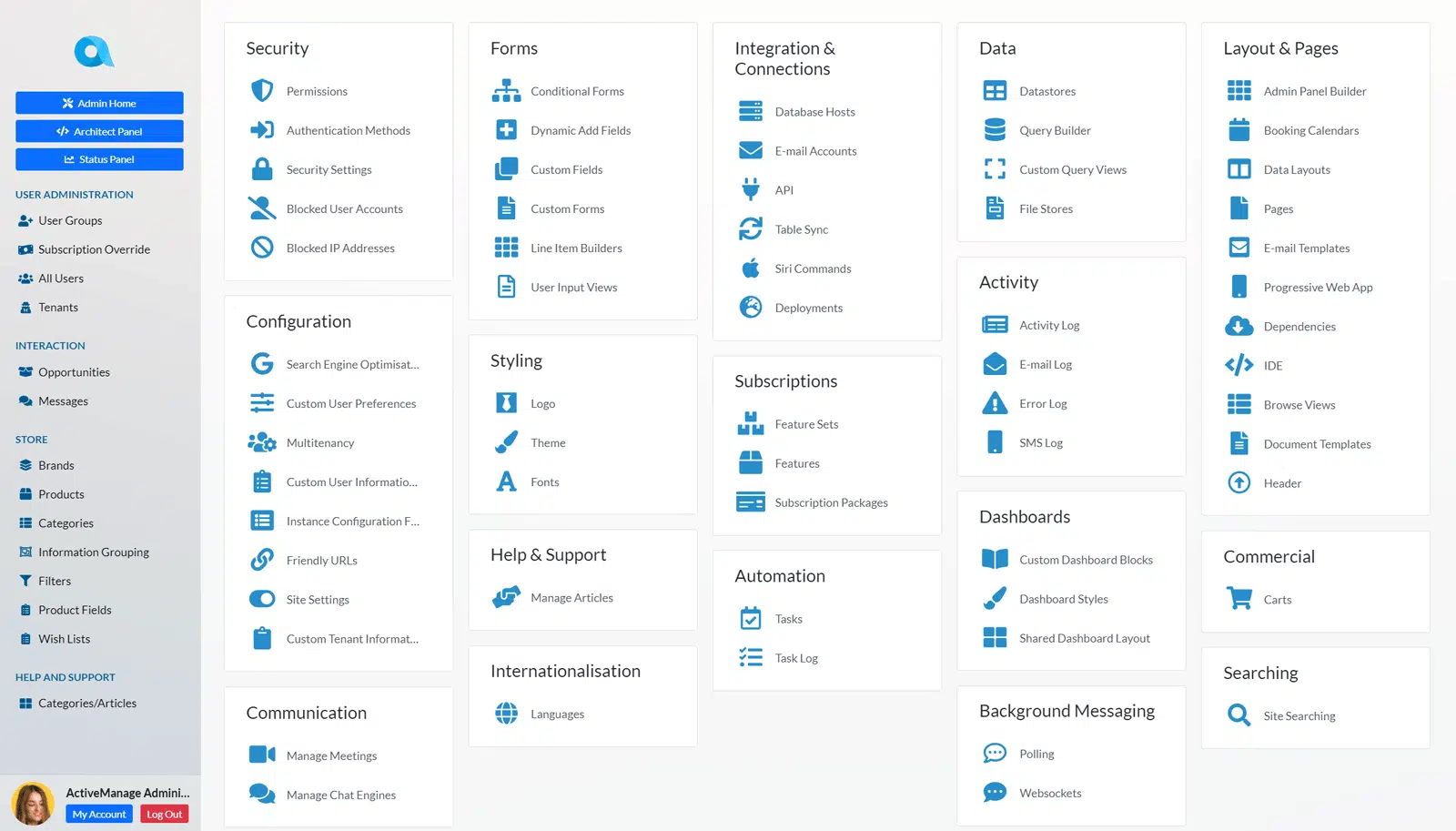 Screenshot of ActiveManage Platform Interface